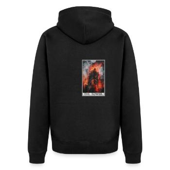 Cartes de tarot Carte de tarot La Tour La Tour - Veste à capuche bio Premium Unisexe - noir - Dos - Nico (187cm)
