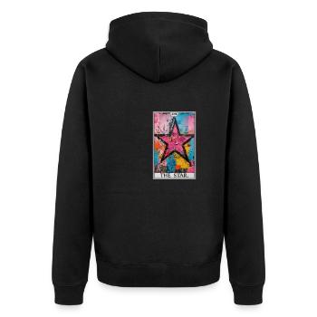 Tarot Cards Tarot Card The Star The Star - Unisex Premium Organic Zip Hoodie - black - Back - Nico (187cm)
