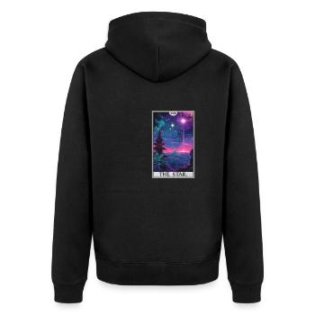 Tarotkarten Tarotkarte The Star Der Stern - Unisex Premium Bio Zip Hoodie - Schwarz - Hinten - Nico (187cm)