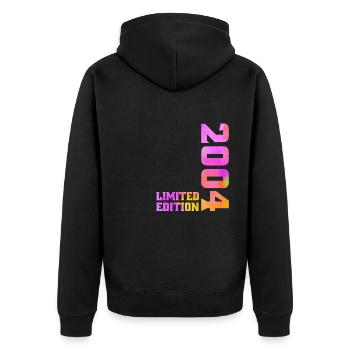 Limited Edition 2004 Anniversary Gift 2004 - Unisex Premium Organic Zip Hoodie - black - Back - Nico (187cm)
