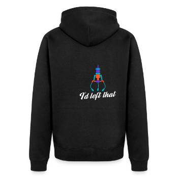 I'd Left That Prize Claw Machine Crane Game - Unisex Premium Organic Zip Hoodie - black - Back - Nico (187cm)