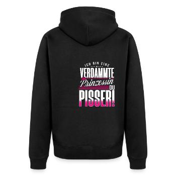 Sarcasm, I'm a princess, sarcastic - Unisex Premium Organic Zip Hoodie - black - Back - Nico (187cm)