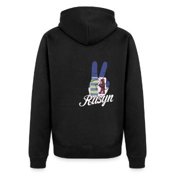 Rusnak Rusyn Ostslawen Karpaten Diaspora - Unisex Premium Bio Zip Hoodie - Schwarz - Hinten - Nico (187cm)
