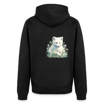 Renard arctique Polarfüchse Polarfuchs - Veste à capuche bio Premium Unisexe - noir - Dos - Nico (187cm)