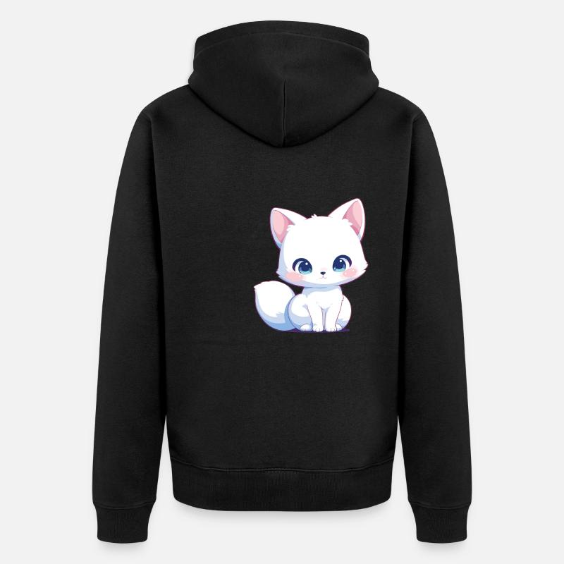 Arctic Fox Polarfüchse Polarfuchs - Unisex Premium Bio Zip Hoodie - Schwarz