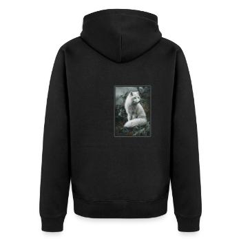 Renard arctique Polarfüchse Polarfuchs - Veste à capuche bio Premium Unisexe - noir - Dos - Nico (187cm)