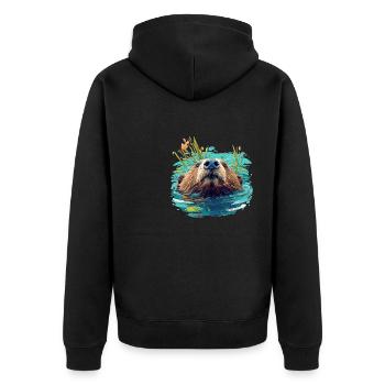 Beaver Biber - Veste à capuche bio Premium Unisexe - noir - Dos - Nico (187cm)