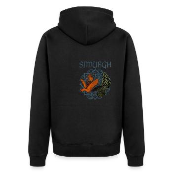 Persien Mythologie Faravahar Zoroastrismus Parsy - Unisex Premium Bio Zip Hoodie - Schwarz - Hinten - Nico (187cm)