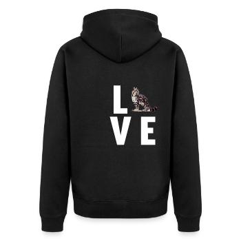 Clouded Leopard Nebelparder - Unisex Premium Organic Zip Hoodie - black - Back - Nico (187cm)