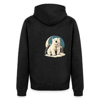 Polar Bear Eisbären Eisbär - Unisex Premium Bio Zip Hoodie - Schwarz - Hinten - Nico (187cm)