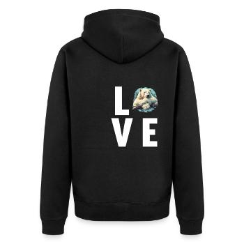 Polar Bear Eisbären Eisbär - Unisex Premium Bio Zip Hoodie - Schwarz - Hinten - Nico (187cm)