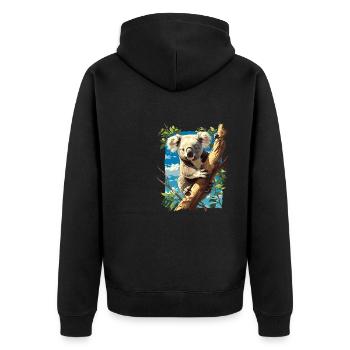 Koalas Koala - Unisex Premium Organic Zip Hoodie - black - Back - Nico (187cm)