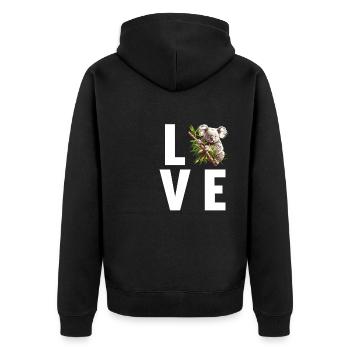 Koalas Koala - Unisex Premium Organic Zip Hoodie - black - Back - Nico (187cm)