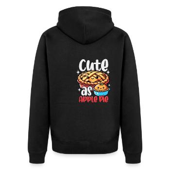 Cute as Apple pie thanksgiving applepie lover - Unisex Premium Organic Zip Hoodie - black - Back - Nico (187cm)