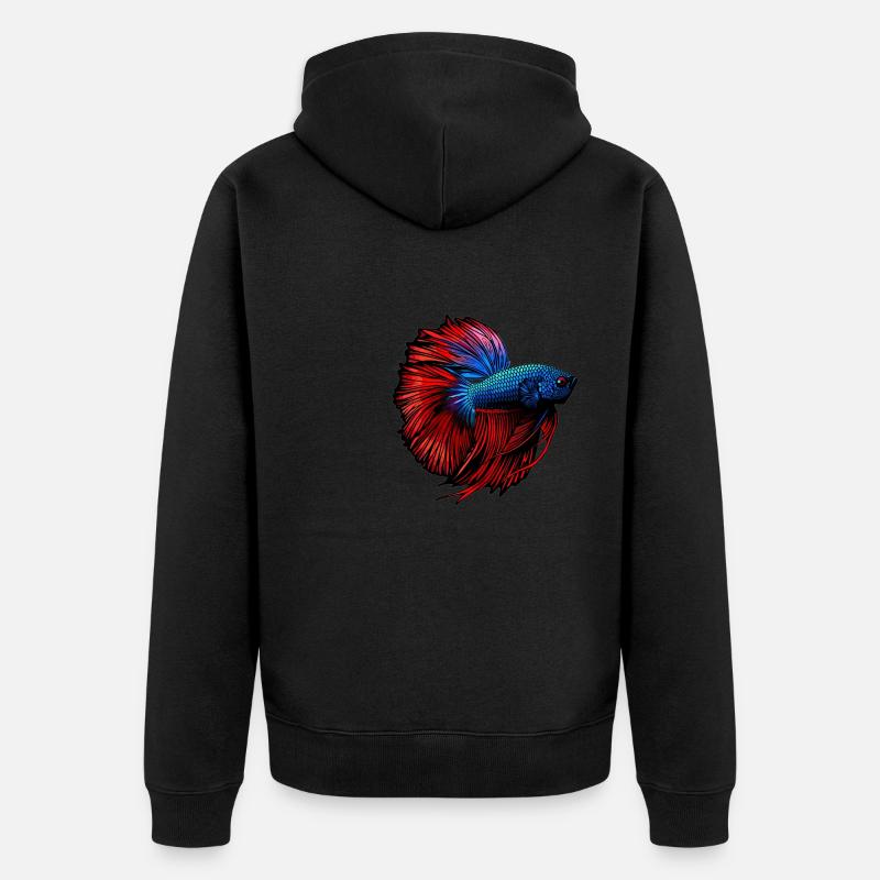 Bettas Betta Poisson Betta - Veste à capuche bio Premium Unisexe - noir