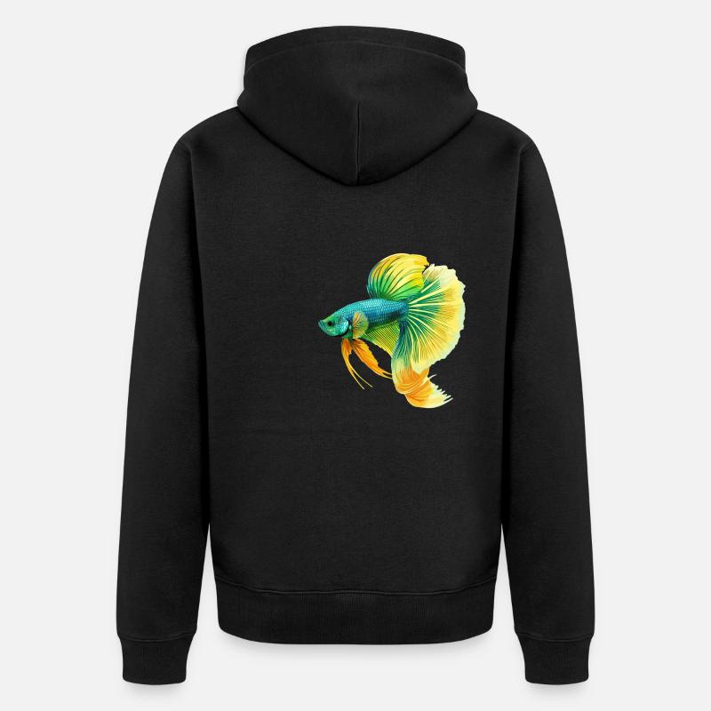Bettas Betta Poisson Betta - Veste à capuche bio Premium Unisexe - noir