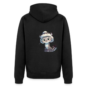 Snow Leopard Schneeleoparde Schneeleopard - Unisex Premium Organic Zip Hoodie - black - Back - Nico (187cm)