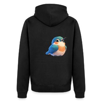 Hummingbird Kolibris Kolibri - Unisex Premium Bio Zip Hoodie - Schwarz - Hinten - Nico (187cm)