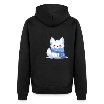 Arctic Fox Polarfüchse Polarfuchs - Unisex Premium Organic Zip Hoodie - black - Back - Nico (187cm)