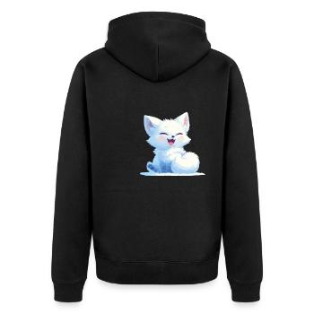 Arctic Fox Polarfüchse Polarfuchs - Unisex Premium Organic Zip Hoodie - black - Back - Nico (187cm)