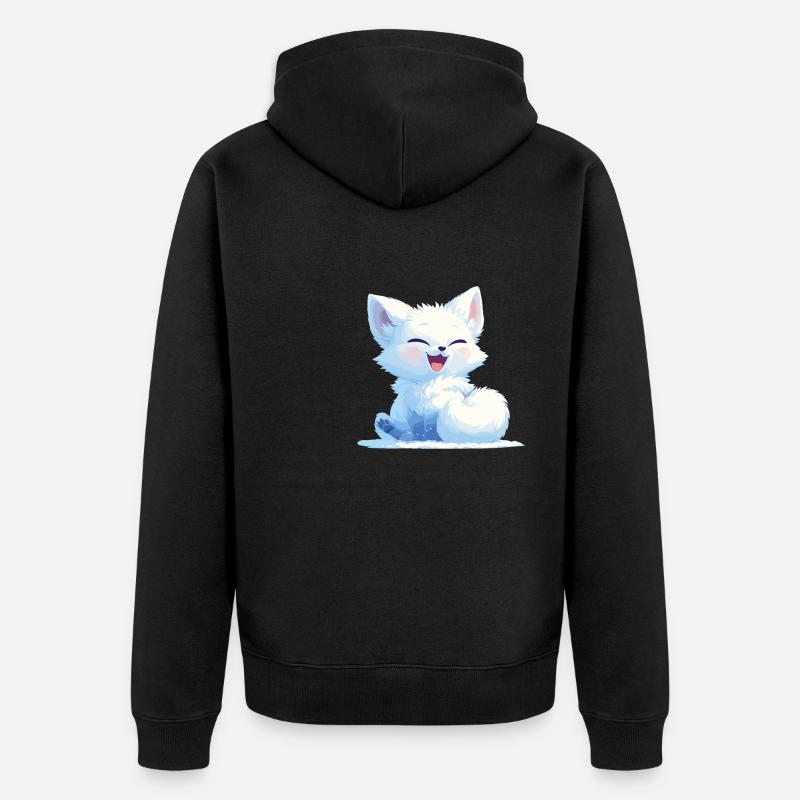 Renard arctique Polarfüchse Polarfuchs - Veste à capuche bio Premium Unisexe - noir