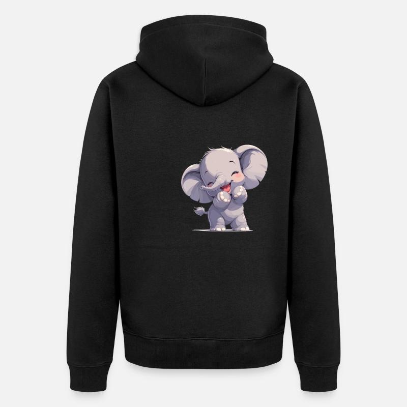 Elephant Elefanten Elefant - Veste à capuche bio Premium Unisexe - noir