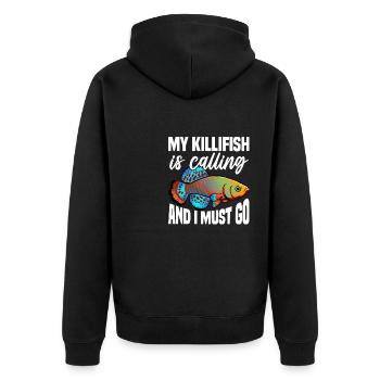 mon killifish m’appelle et je dois aller Design - Veste à capuche bio Premium Unisexe - noir - Dos - Nico (187cm)
