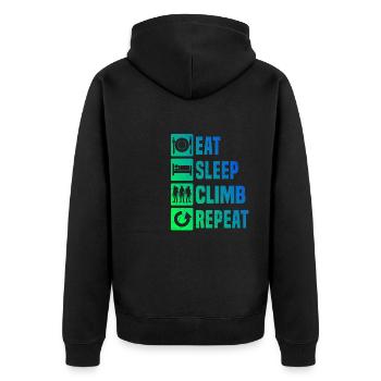 Women Climber Climbing Bouldering Climber - Unisex Premium Organic Zip Hoodie - black - Back - Nico (187cm)