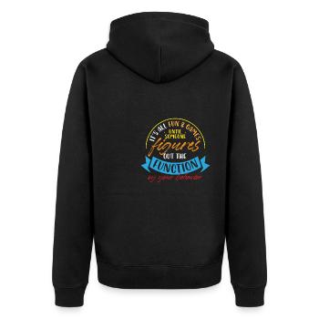It's All Fun And Games Figures Out Function Of - Unisex Premium Organic Zip Hoodie - black - Back - Nico (187cm)