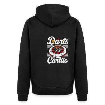 Darts is my cardio throwing darts dartboard - Unisex Premium Organic Zip Hoodie - black - Back - Nico (187cm)