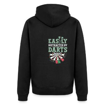 Jeu de fléchettes facilement distrait par les fléchettes fléchettes drôles - Veste à capuche bio Premium Unisexe - noir - Dos - Nico (187cm)