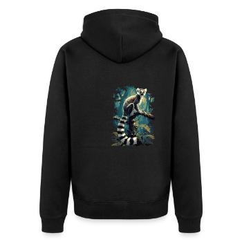 Lémuren Lémuriens Lémurien - Veste à capuche bio Premium Unisexe - noir - Dos - Nico (187cm)