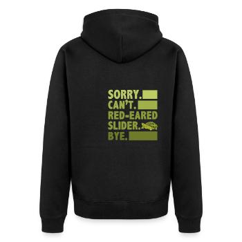 Sorry Can't Red-Eared Slider Bye Amphibian Reptile - Unisex Premium Bio Zip Hoodie - Schwarz - Hinten - Nico (187cm)