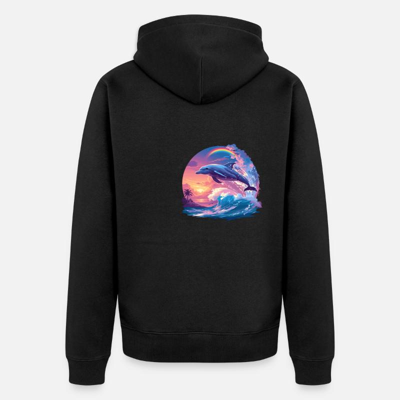 Dauphin Dauphins Dauphin - Veste à capuche bio Premium Unisexe - noir