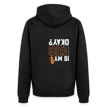 is my euc okay Design for a enthusiast of - Unisex Premium Bio Zip Hoodie - Schwarz - Hinten - Nico (187cm)