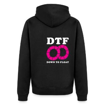 DTF descendant à flotteur Conception d’un tubing de rivière - Veste à capuche bio Premium Unisexe - noir - Dos - Nico (187cm)