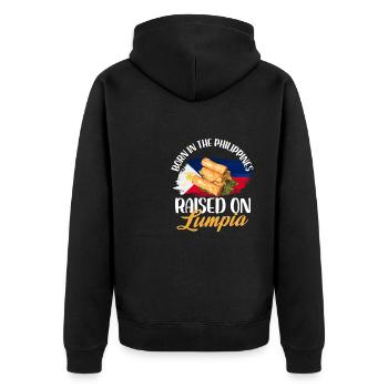 né aux Philippines, élevé avec lumpia Design - Veste à capuche bio Premium Unisexe - noir - Dos - Nico (187cm)