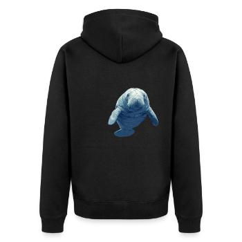 Seekuh Manatees Manatee - Unisex Premium Organic Zip Hoodie - black - Back - Nico (187cm)