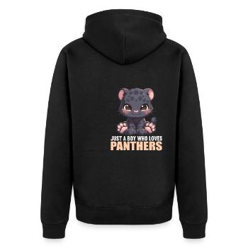 Panthers Panther - Unisex Premium Organic Zip Hoodie - black - Back - Nico (187cm)