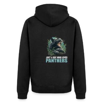 Panthers Panther - Unisex Premium Organic Zip Hoodie - black - Back - Nico (187cm)