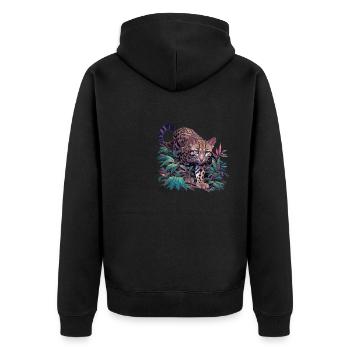 Ocelots Ocelot - Unisex Premium Organic Zip Hoodie - black - Back - Nico (187cm)