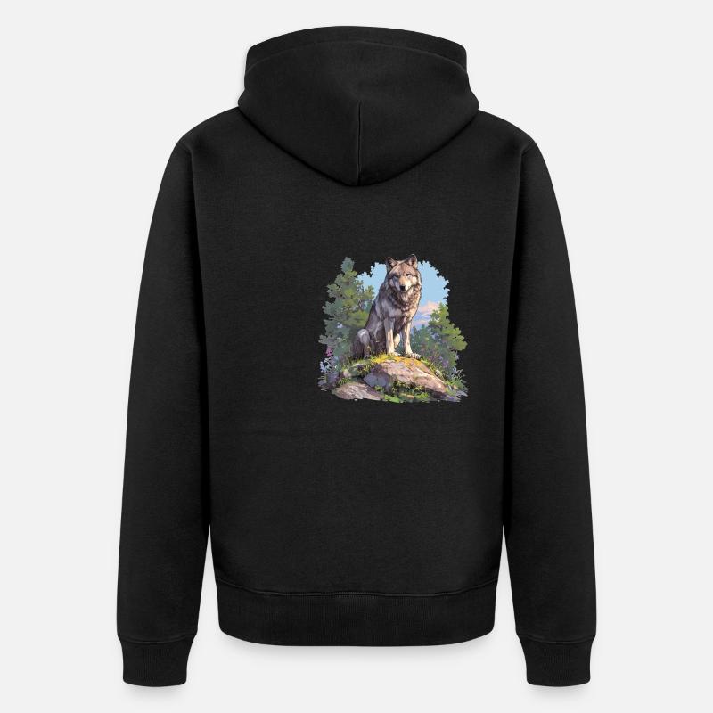 Loups Loup - Veste à capuche bio Premium Unisexe - noir