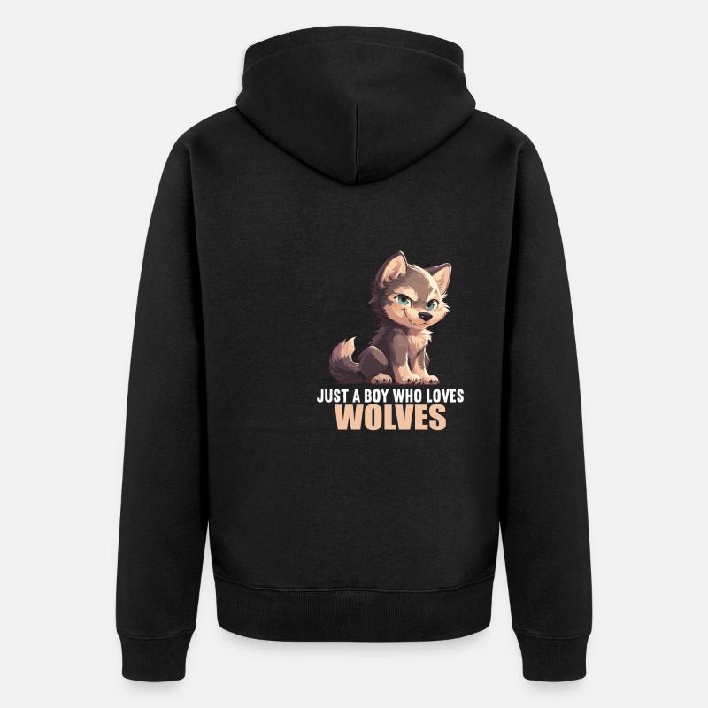 Loups Loup - Veste à capuche bio Premium Unisexe - noir