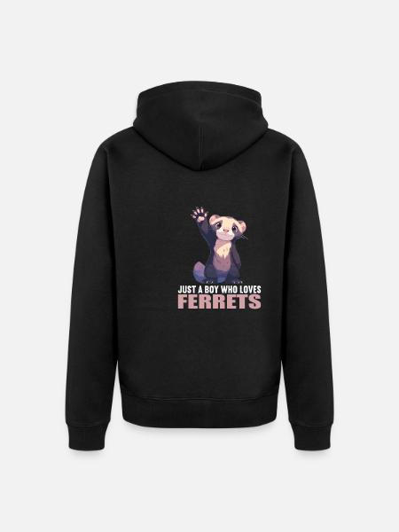 Ferret Frettchen - Unisex Premium Organic Zip Hoodie - black