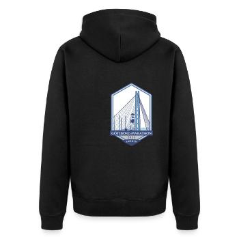 Marathon de Göteborg - 2025 - Suède - Veste à capuche bio Premium Unisexe - noir - Dos - Nico (187cm)