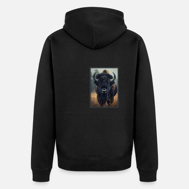 Bisons Bison - Veste à capuche bio Premium Unisexe - noir