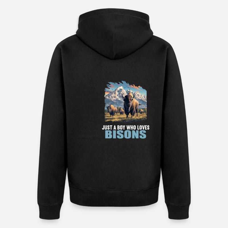 Bisons Bison - Veste à capuche bio Premium Unisexe - noir