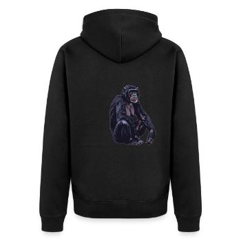 Bonobos Bonobo - Unisex Premium Organic Zip Hoodie - black - Back - Nico (187cm)