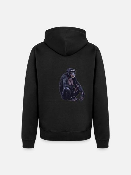 Bonobos Bonobo - Unisex Premium Organic Zip Hoodie - black