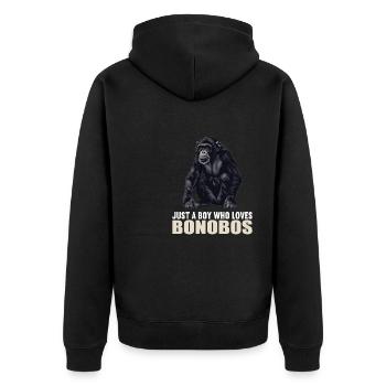 Bonobos Bonobo - Unisex Premium Organic Zip Hoodie - black - Back - Nico (187cm)